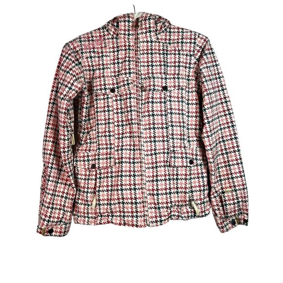 Burton Snowboarding Jacket Women’s Pink Houndstooth Full Zip Winter Ski Size XS - Picture 1 of 13